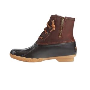 SPERRY Saltwater™ Duck Boots, Flat Heel in tan/dark brown SZ 6